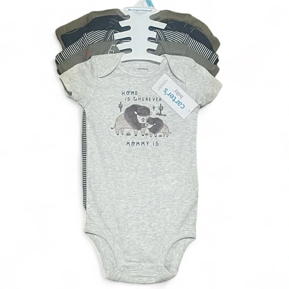 Carter's 5-Pack Short-Sleeve Original Bodysuits for Baby Boys 6M - Picture 2 of 3